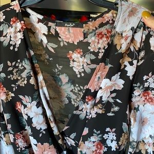 Papaya flowered dress